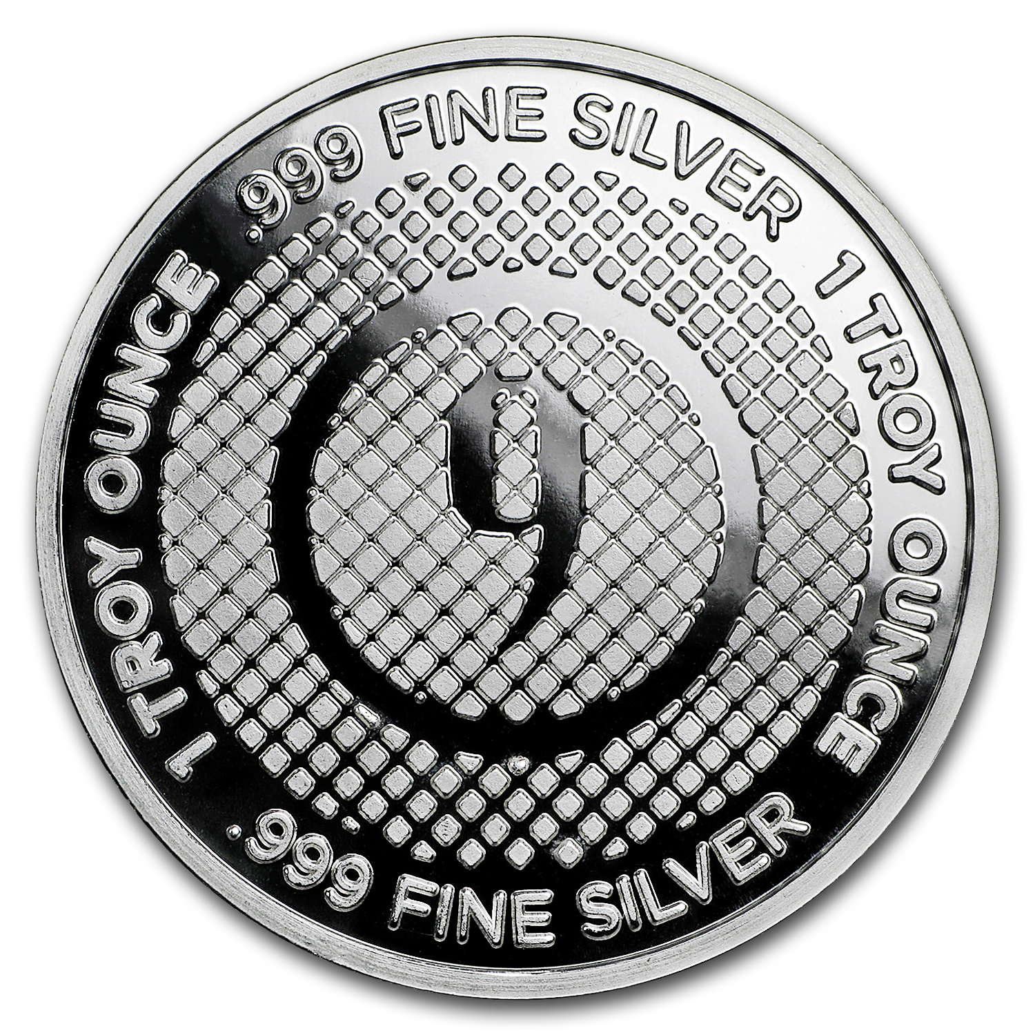 1 oz Silver Diamond Pattern Round
